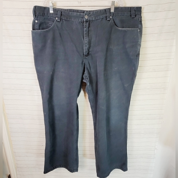 DULUTH TRADING CO BLACK DENIM JEANS, SZ 46x32 - Picture 1 of 12